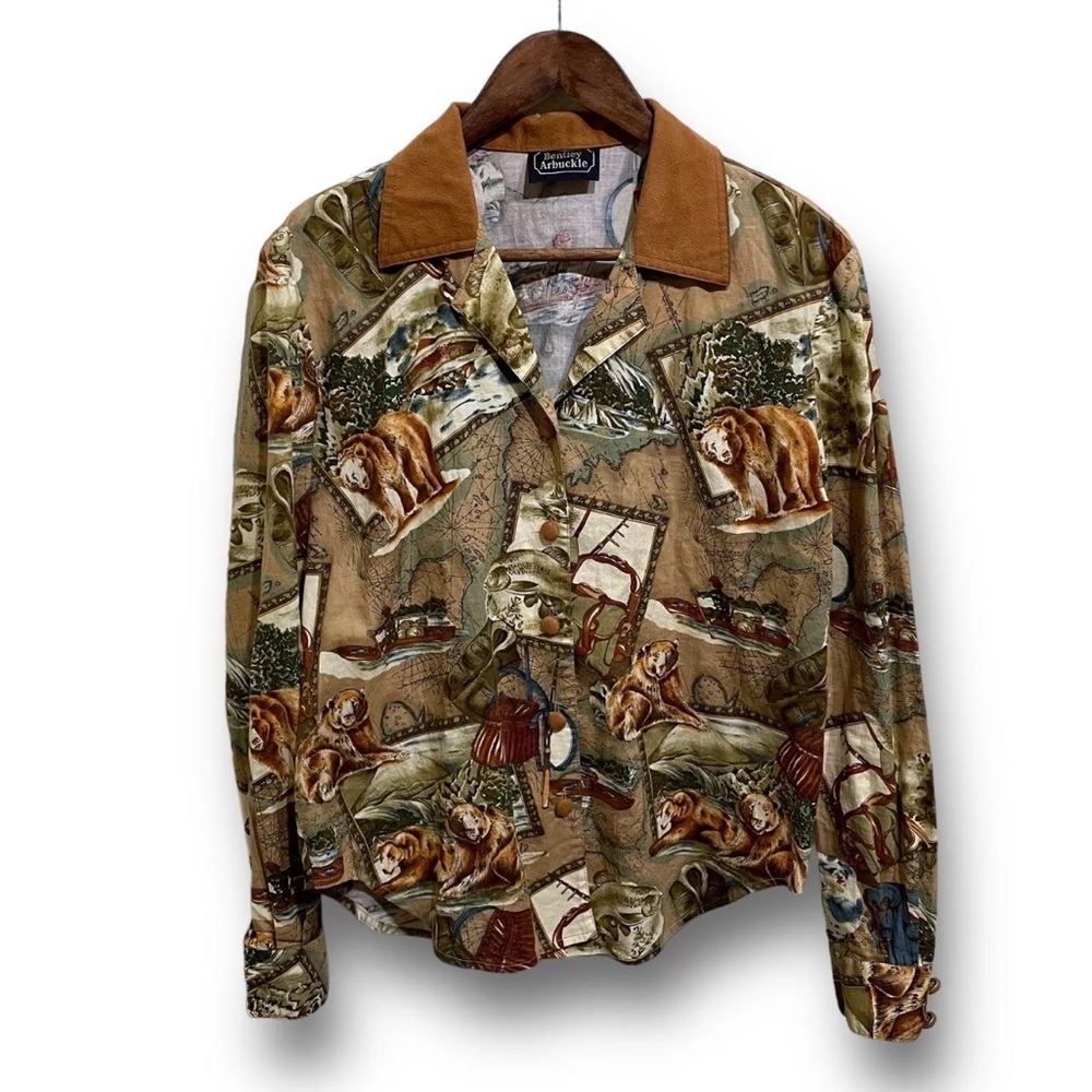 Vintage Bentley Arbuckle Women's All Over Print Button Up Shirt SAMPLE

Size 8‎